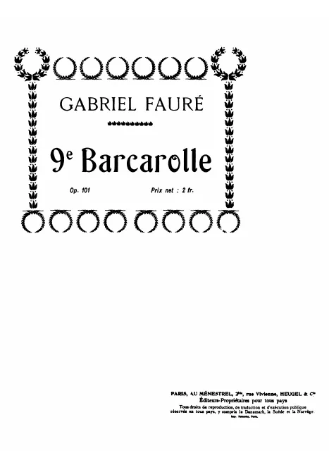 First page of Barcarolle No.9