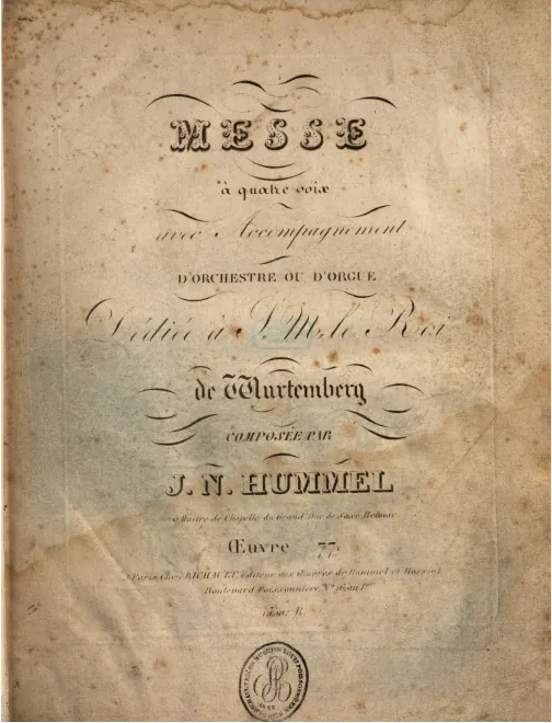 First page of Mass No.1 in B-flat major