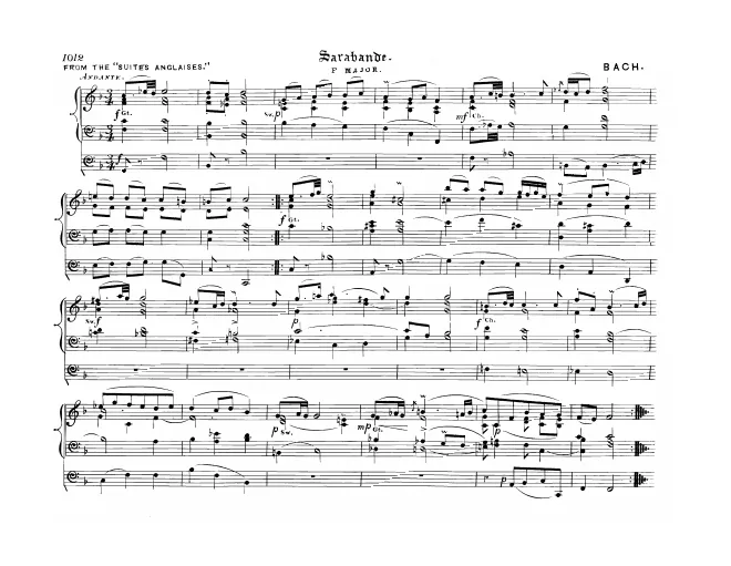 First page of English Suite No.4 in F major