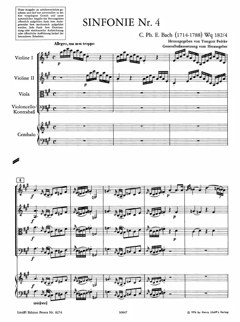 First page of Symphony in A major
