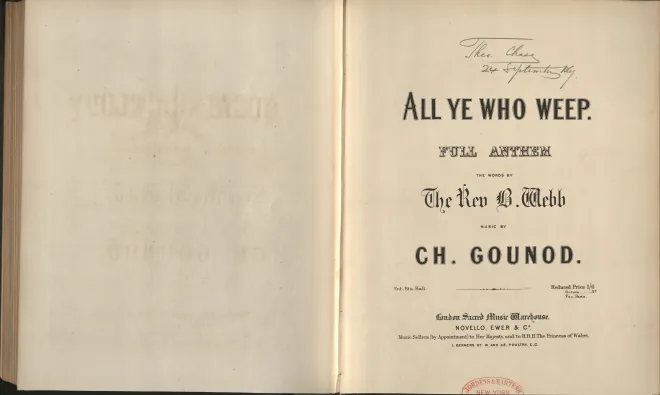 First page of All Ye WHo Weep