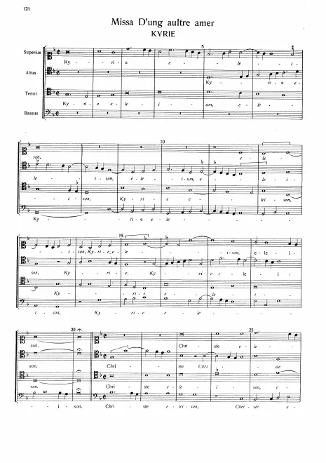 First page of Missa D'ung aultre amer