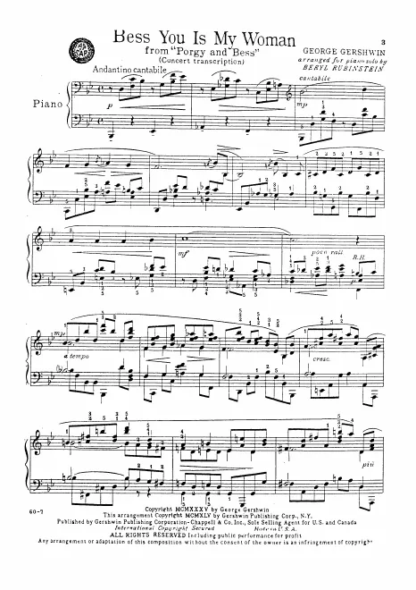 First page of Porgy and Bess