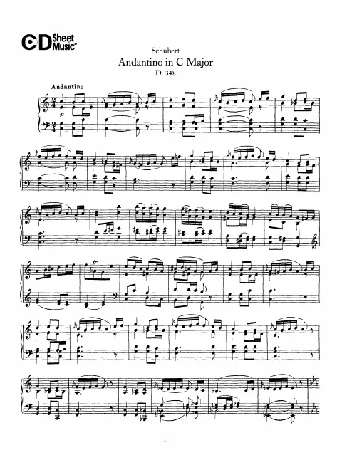 First page of Andantino in C major