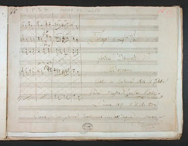 First page of Fugue for 4 Voices