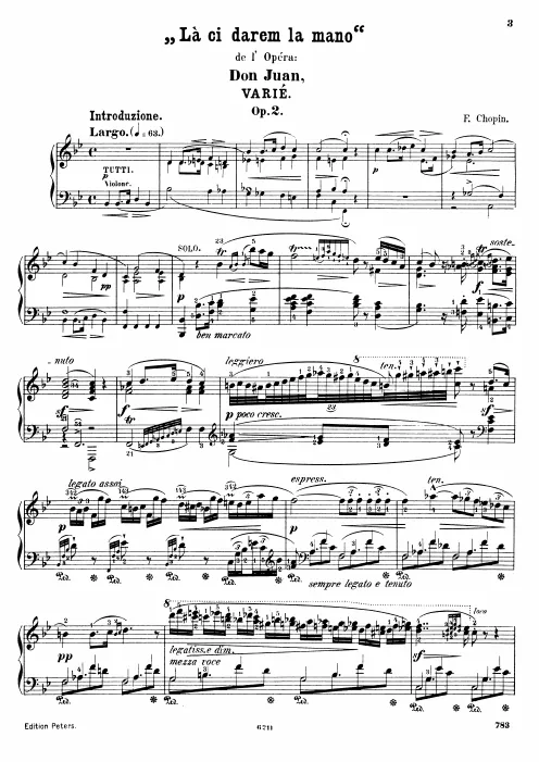 First page of Variations on 'Là ci darem la mano'