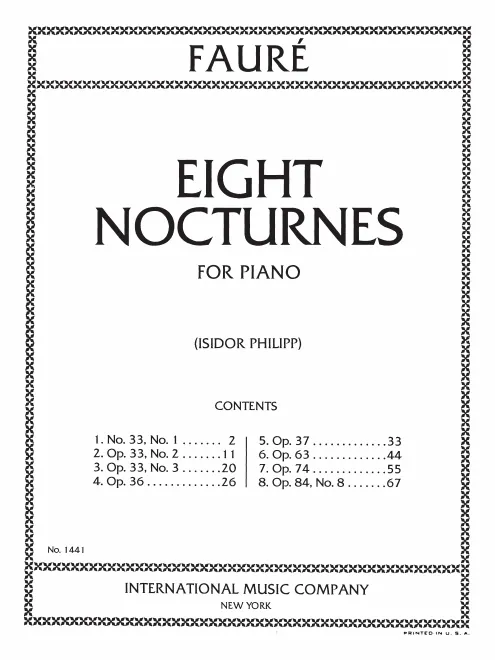 First page of Huit Nocturnes