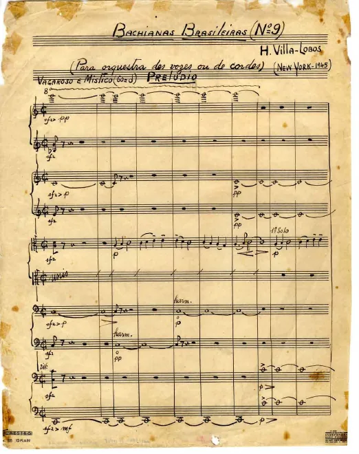 First page of Bachianas Brasileiras No.9