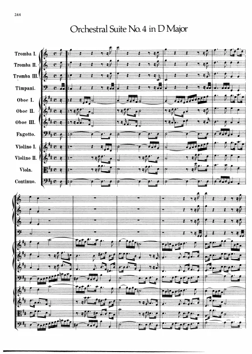 First page of Orchestral Suite No.4 in D major