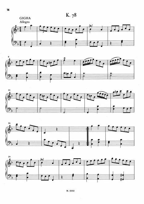 First page of Keyboard Sonata in F major
