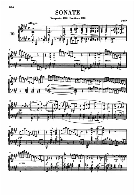 First page of Piano Sonata in A major