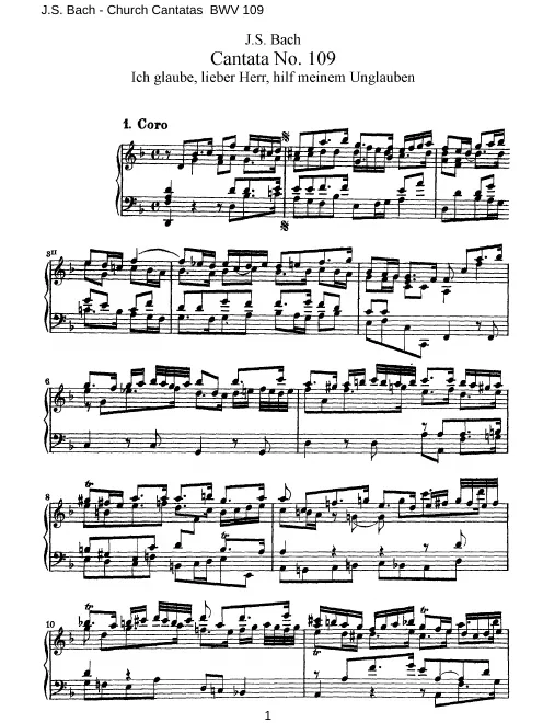First page of Ich glaube, lieber Herr