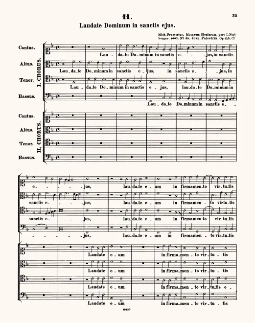 First page of Laudate Dominum in sanctis ejus