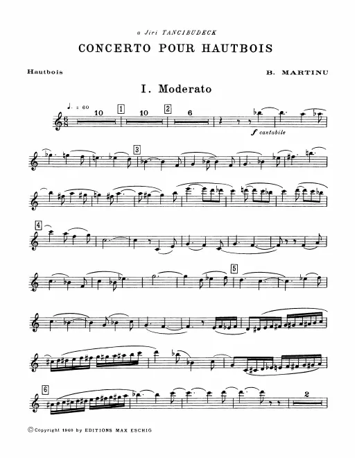 First page of Oboe Concerto