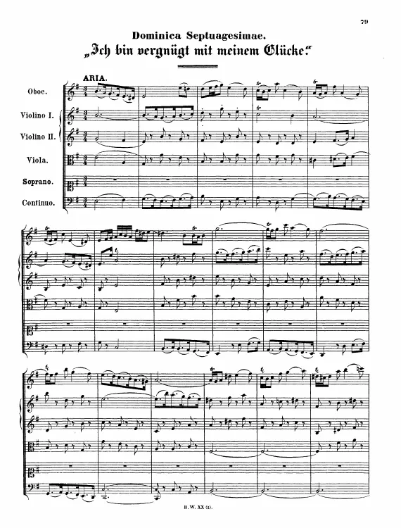 First page of Ich bin vergnügt mit meinem Glücke
