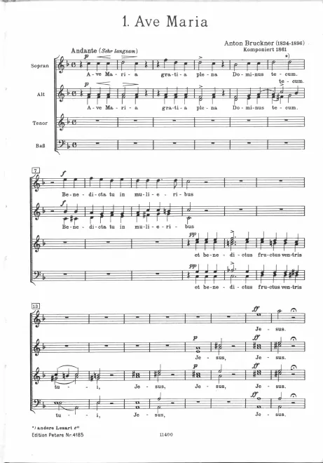 First page of Ave Maria (II)