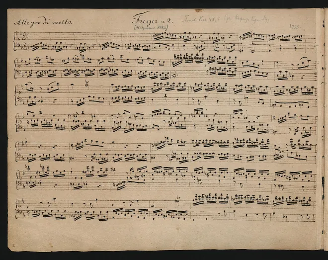 First page of Fugue in D minor