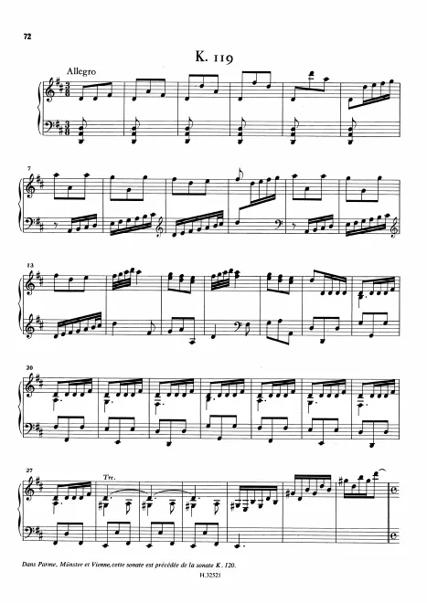 First page of Keyboard Sonata in D major