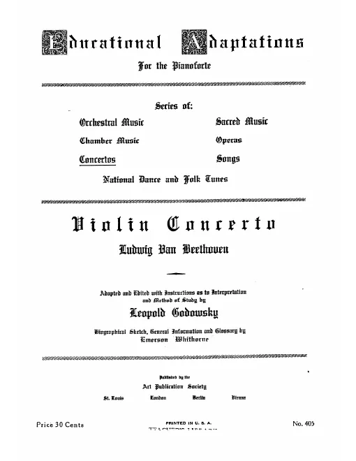First page of Cadences pour le concerto de violon de Beethoven