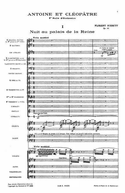 First page of Antoine et Cléopâtre, Suite No.2