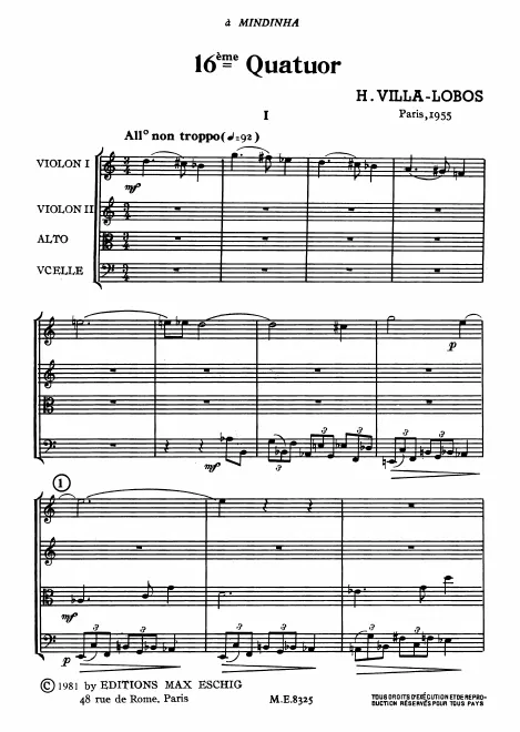 First page of String Quartet No.16