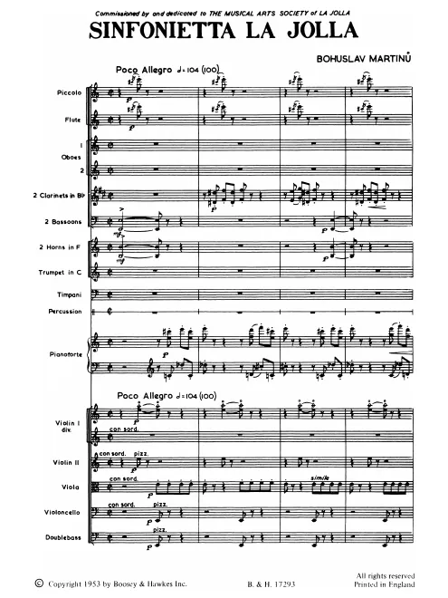 First page of Sinfonietta La Jolla