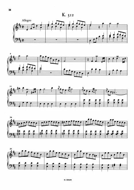 First page of Keyboard Sonata in D major