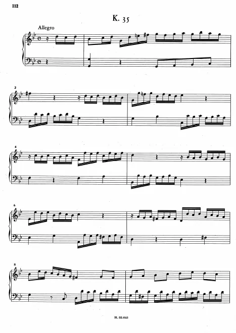 First page of Keyboard Sonata in G minor
