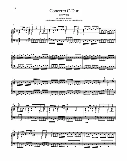 First page of Concerto in C major