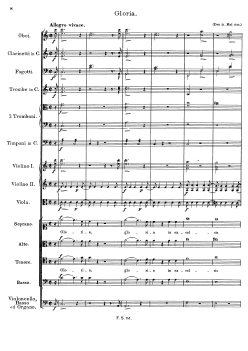 First page of Mass in F major