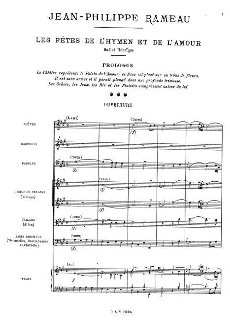 First page of Les Fêtes de l'Hymen et de l'Amour
