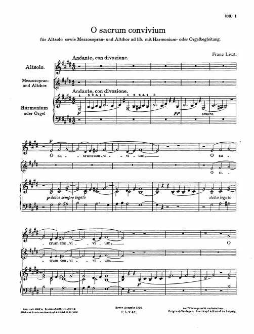 First page of O sacrum convivium