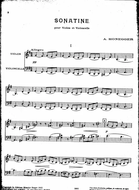 First page of Sonatine