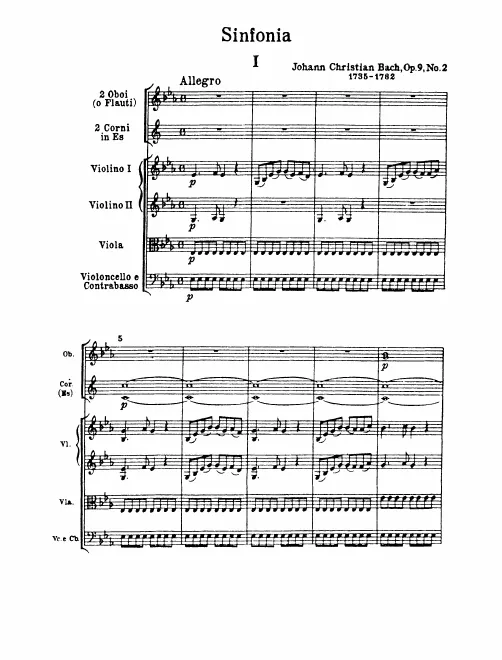 First page of Symphony in E-flat major