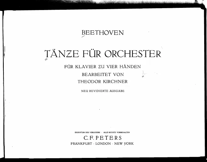 First page of Tänze für Orchester