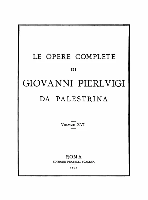First page of Le opere complete di Giovanni Pierluigi da Palestrina