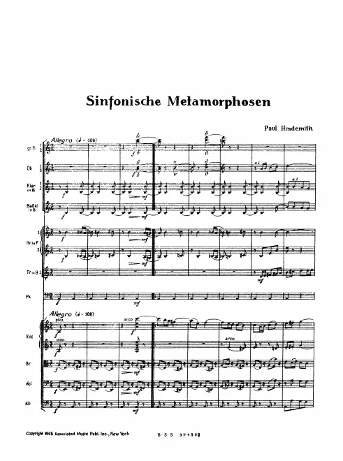 First page of Symphonic Metamorphosis of Themes by Carl Maria von Weber