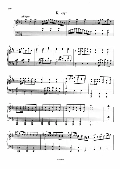 First page of Keyboard Sonata in D major