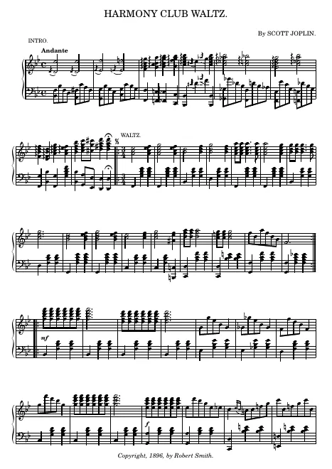 First page of Harmony Club Waltz