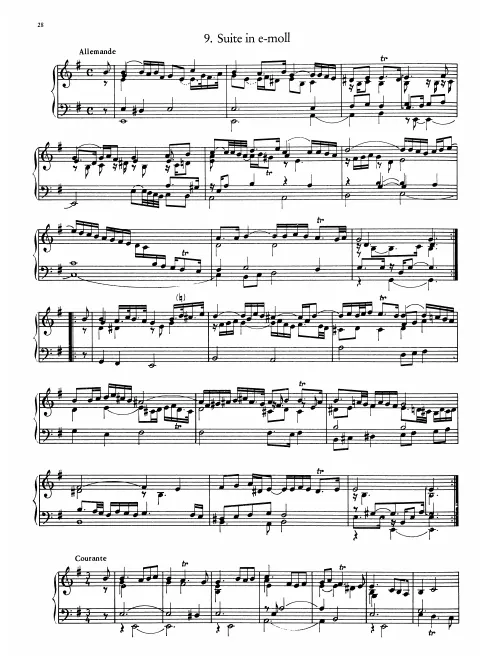 First page of Suite in E minor