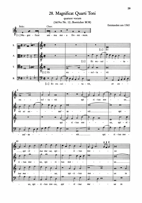 First page of Magnificat quarti toni