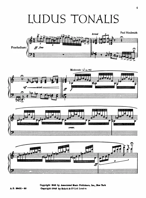 First page of Ludus Tonalis