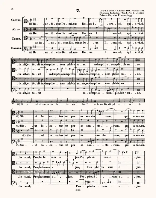 First page of Benedictus Dominus