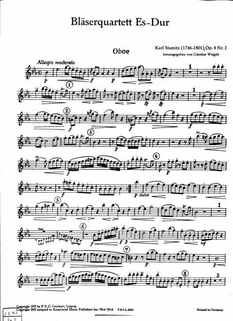 First page of Quartet in E-flat major