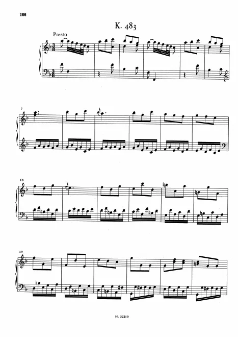 First page of Keyboard Sonata in F major