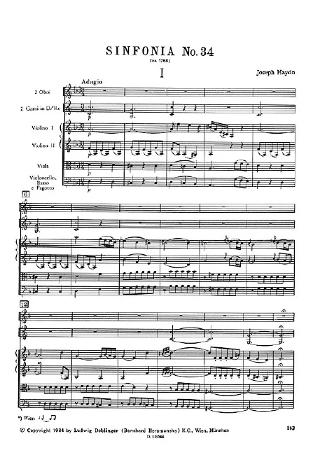 First page of Symphony No.34 in D minor