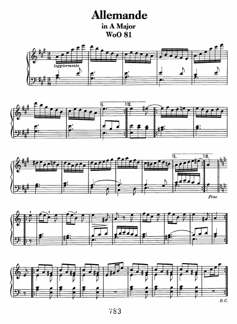 First page of Allemande