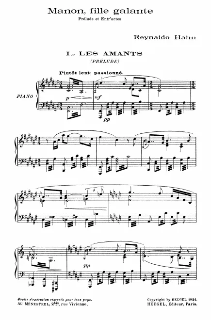 First page of Manon, fille galante