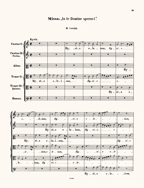 First page of Missa In te Domine speravi