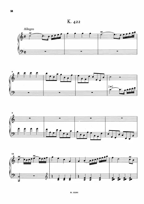 First page of Keyboard Sonata in C major